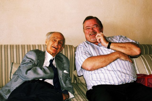 Con Gian Carlo Menotti. Spoleto. Julio 2005